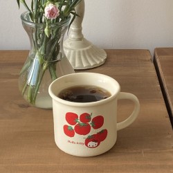 Korean Instagram style natural green apple lemon glass water cup  refreshing heat resistant juice cup  simple and artistic milk cup