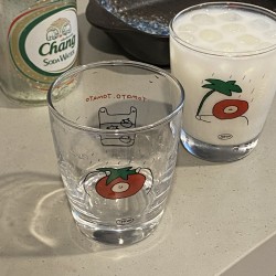 Cute girly red cherry dessert bowl  niche Korean Instagram heat resistant glass bowl and yogurt cup for breakfast