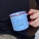 Niche Classic Red and Blue Contrasting Striped Ceramic Mug  Instagram Origin Coffee Cup  Couple's Water Cup  Drink Water Reminder