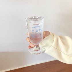 Homemade Niche Simple Blue Free Bird Flip Top Mug  Contrasting Color Couple's Coffee and Water Cup  270ml