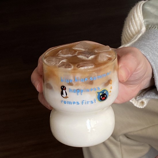 Cute and quirky tomato KT ceramic mug  American coffee cup with cartoon Hello Kitty illustration  couple's water cup