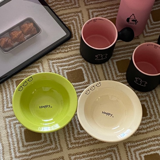 Homemade atmospheric niche  childlike spring and summer  colorful butterfly painted ceramic mug  coffee cup  water cup  340ml.