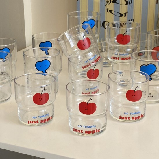 Niche homemade blue polka dot glass  Instagram style high end white polka dot water cup and milk cup  simple coffee cup