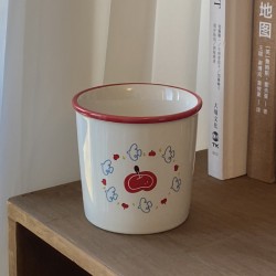 Ins cute cartoon summer coconut tree cat goblet  niche simple milk cup dessert cup  vintage style