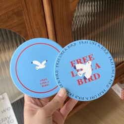 Manmang Grocery creative cartoon puppy happy birthday absorbent ceramic coasters  round insulated coasters for coffee gifts