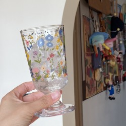 Free as a bird ~ Luxury niche INS glass  simple bird coffee cup  heat resistant water cup