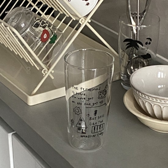 Homemade Cute Summer Penguin Glass  Niche Instagram Simple High Temperature Borosilicate Water Cup  High Resistant