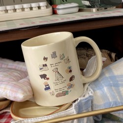 Korean Instagram cartoon koala bear glass  heat resistant simple milk cup  niche creative gift.