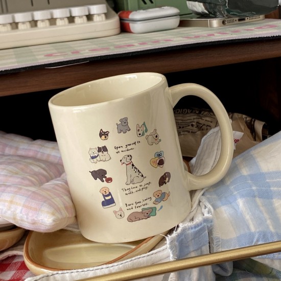 Korean Instagram cartoon koala bear glass  heat resistant simple milk cup  niche creative gift.