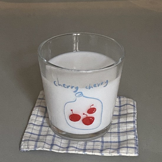 INS retro hand painted fruit shot glass  niche refreshing glass  heat resistant espresso cup for couples.