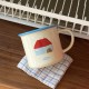 2024 New Year red flip top ceramic mug  simple cartoon car water cup and coffee cup gift