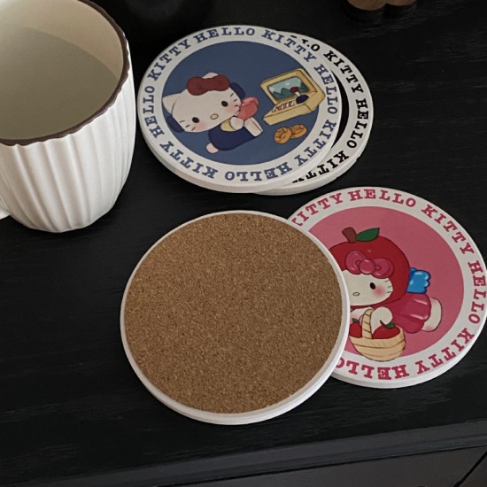 Niche homemade red apple flying bird coffee cup  simple hand painted bread puppy ceramic flip top mug