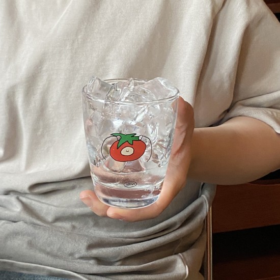 Cute girly red cherry dessert bowl  niche Korean Instagram heat resistant glass bowl and yogurt cup for breakfast