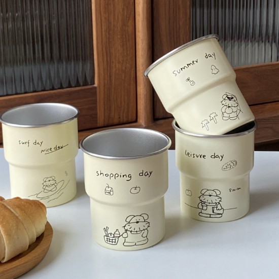 INS mint head puppy ceramic mug  creative cartoon hook coffee mug  spring water cup  340ml