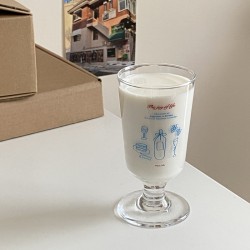 Homemade Niche Simple Blue Free Bird Flip Top Mug  Contrasting Color Couple's Coffee and Water Cup  270ml