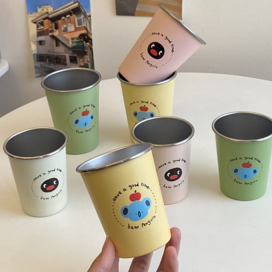 Instagram niche refreshing sports golf plastic water cup  cartoon badminton travel cup with tea strainer  large capacity.