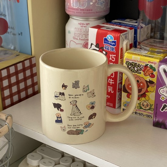 Korean Instagram cartoon koala bear glass  heat resistant simple milk cup  niche creative gift.