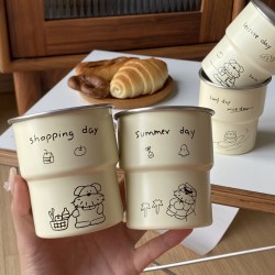 INS mint head puppy ceramic mug  creative cartoon hook coffee mug  spring water cup  340ml