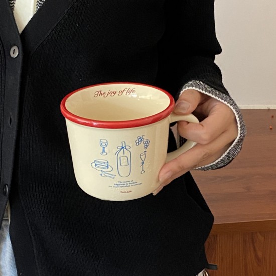 Niche Korean Instagram Funny and Cute Linear Cat Glass Bowl High temperature resistant cartoon borosilicate fruit bowl and yogurt bowl