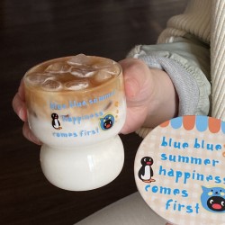 Cute and quirky tomato KT ceramic mug  American coffee cup with cartoon Hello Kitty illustration  couple's water cup