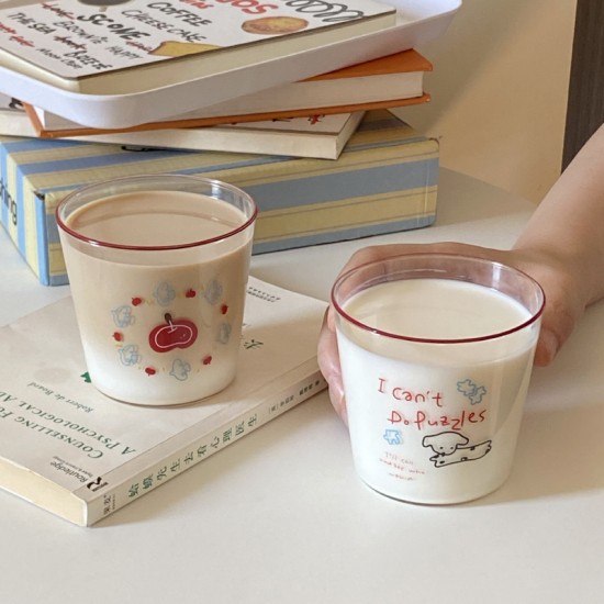 Homemade vintage Instagram high stem glass  retro French romantic dessert cup  niche minimalist milk cup  heat resistant.