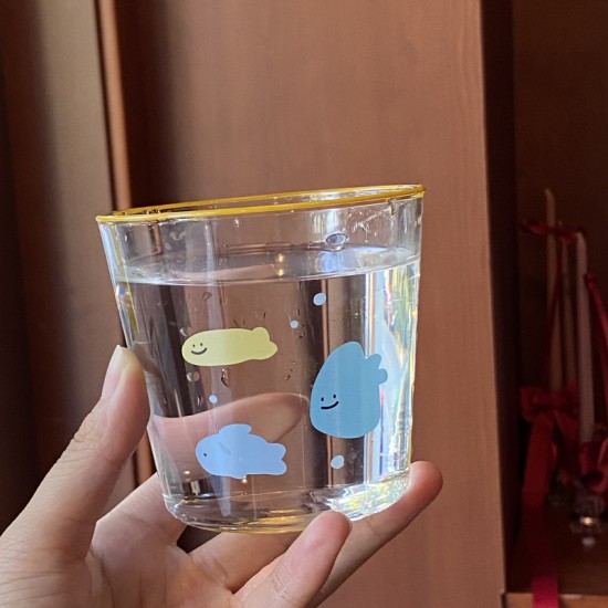 Homemade frosted black puppy mug  black and white coffee cup  niche water cup  couple's cup 320ml