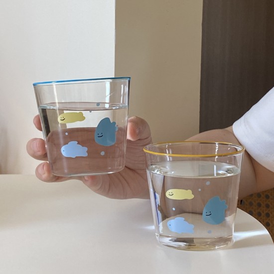 Homemade frosted black puppy mug  black and white coffee cup  niche water cup  couple's cup 320ml