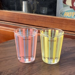 Cute striped red bicycle KT coffee mug  homemade simple cartoon hand painted ceramic flip top mug