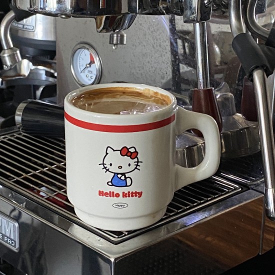 Homemade niche  minimalist blue line puppy mug with flip top  contrasting color  couple's coffee cup and water cup  270ml.