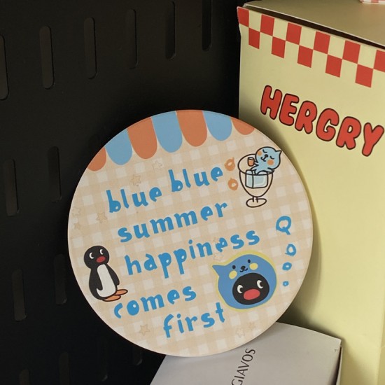 Trendy Ins frizzy emoji girl bag pendant  cute blue overalls girl brooch keychain for versatile use