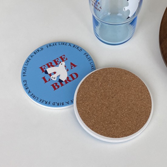 Manmang Grocery creative cartoon puppy happy birthday absorbent ceramic coasters  round insulated coasters for coffee gifts