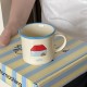 2024 New Year red flip top ceramic mug  simple cartoon car water cup and coffee cup gift