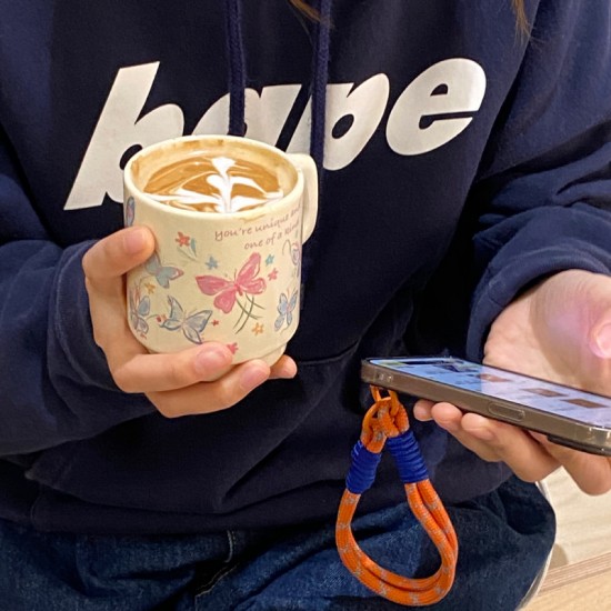 Niche original heat resistant ice blue glass coffee cup.