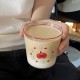 Homemade vintage Instagram high stem glass  retro French romantic dessert cup  niche minimalist milk cup  heat resistant.