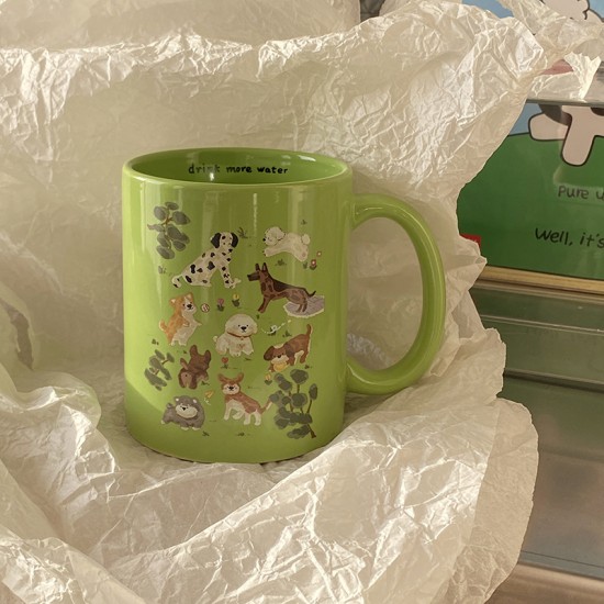 Homemade cute kitten flip top ceramic mug  niche and fun coffee cup and water cup gift  270ml.