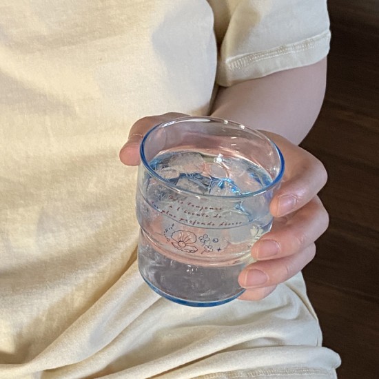 Homemade cartoon bread puppy glass with flip up spout  high borosilicate heat resistant beer and juice cup  beverage gift.