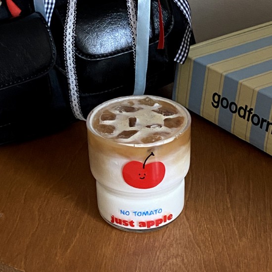 Niche homemade blue polka dot glass  Instagram style high end white polka dot water cup and milk cup  simple coffee cup